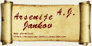 Arsenije Jankov vizit kartica